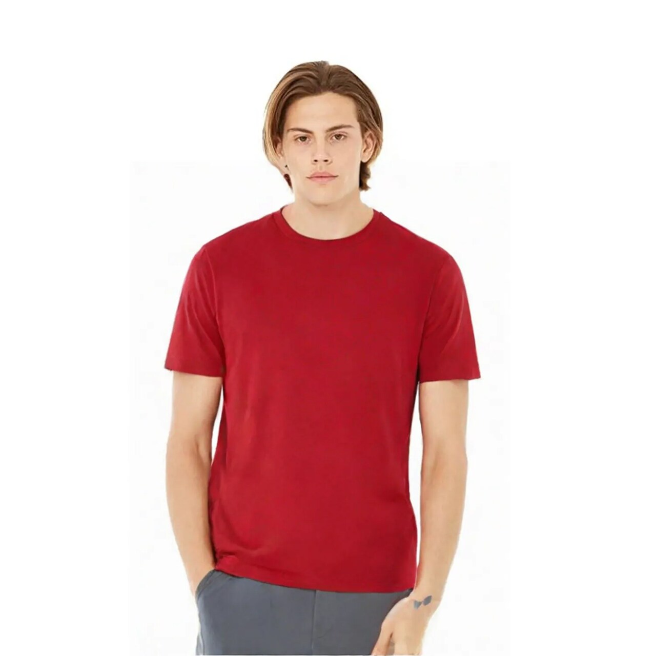 BELLA+CANVAS Texture Crew Neck Short Sleeve Tee Lightweight Unisex Cotton Blend Casual Everyday Wear Shirt
